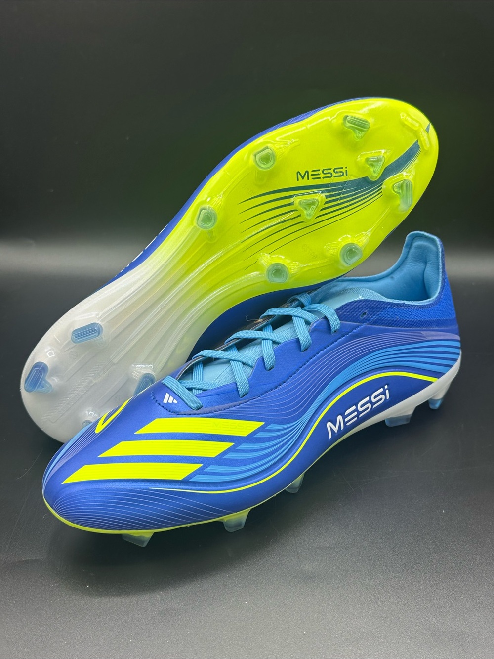adidas F50 Messi Pro FG Soccer Cleats Blue Yellow Men's US Size 10.5 JQ7953